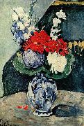Paul Cezanne Stilleben, Delfter Vase mit Blumen oil painting on canvas